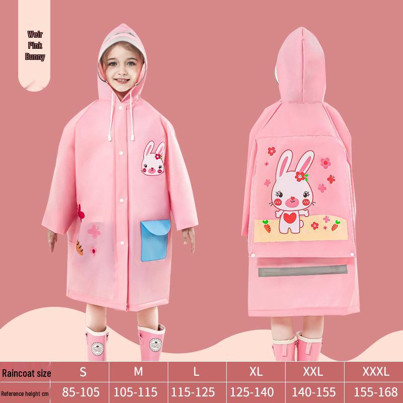 

Мультяшное детское водонепроницаемое пончо с местом для рюкзака - Утепленный дождевик на все тело для мальчиков и девочек младшего школьного возраста XXL (140-155 CM)