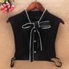 Cotton Shirt Fake Collar Tie Women Black Ladies Bowknots Detachable Stand False Collar Blouse Top Half Shirt Clothes Accessory