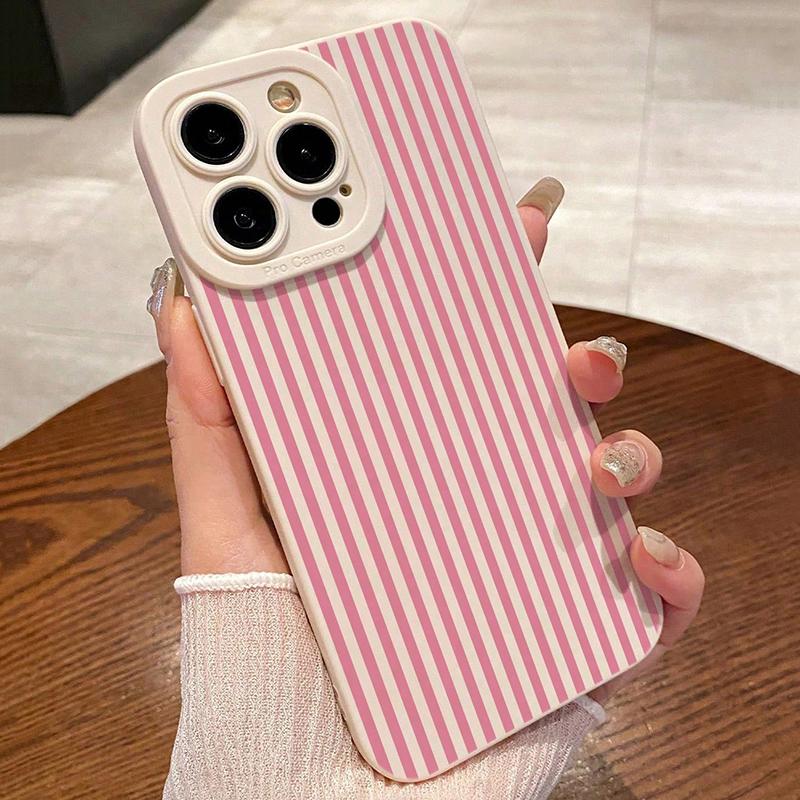 Pink Striped Painted Anti-Drop Phone Case For Samsung Galaxy S26 A26 A36 A35 A56 A55 A54 S25 FE S24 S23 S22 Ultrra Plus 5G Cover