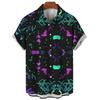 Demonic Horror 3D Printed Hawaiian Shirt Men's Loose Breathable Summer Short Sleeve