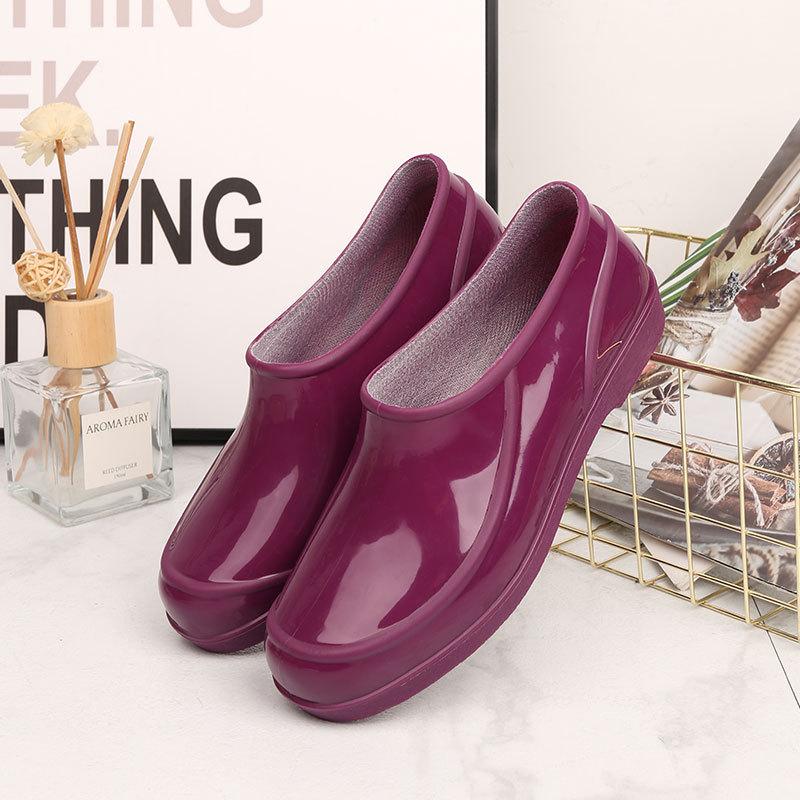 

Водная обувь с неглубоким голенищем, дождевая обувь, женские низкие весенне-осенние резиновые сапоги, водная обувь, нескользящая рабочая обувь, резиновая обувь 40 фиолетовый