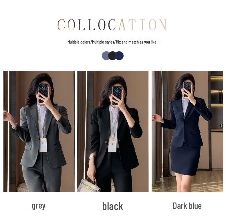 Women's 2025 Spring/Autumn High-End Professional Blazer, Goddess Style Suit Set