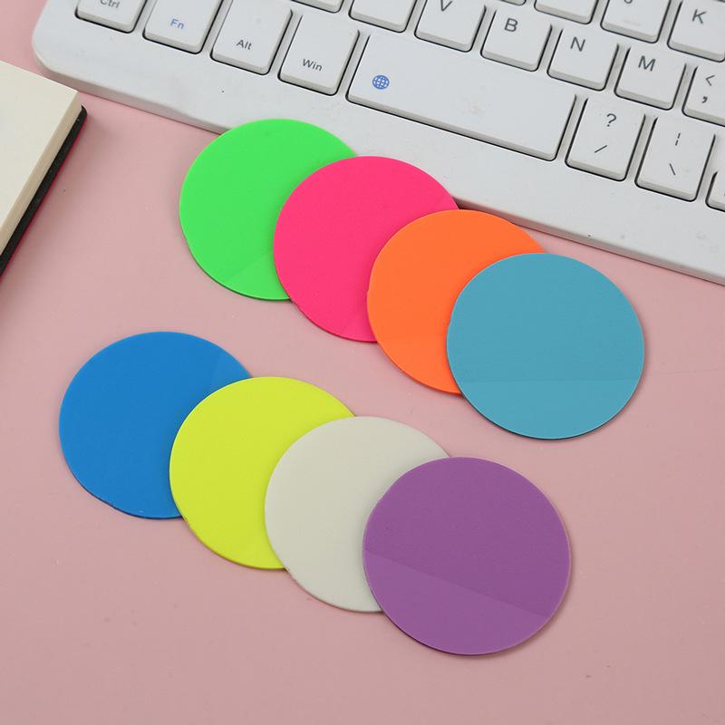 Bunte Registerreiter: Formstanz-Haftnotizen, Transparentes PET, Fluoreszierend, Klein Rund, Wiederverwendbare Sticker, Set mit 160 Blatt