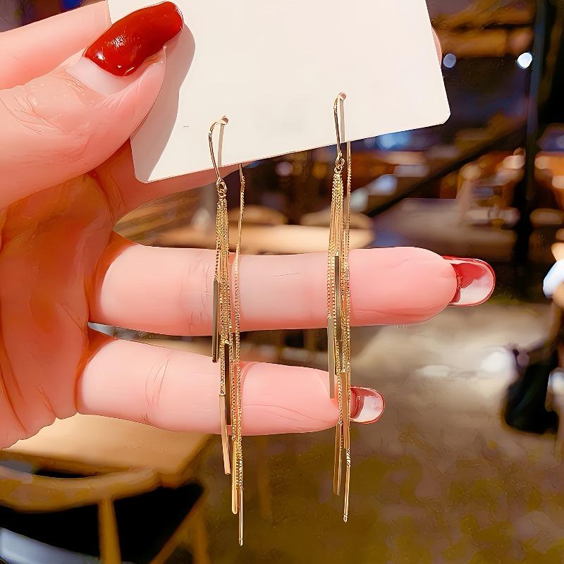 Comfortable Versatile Simple Elegant  Tassel Earrings for Women Daily Wear or Gatherings, Jewelry Accessories