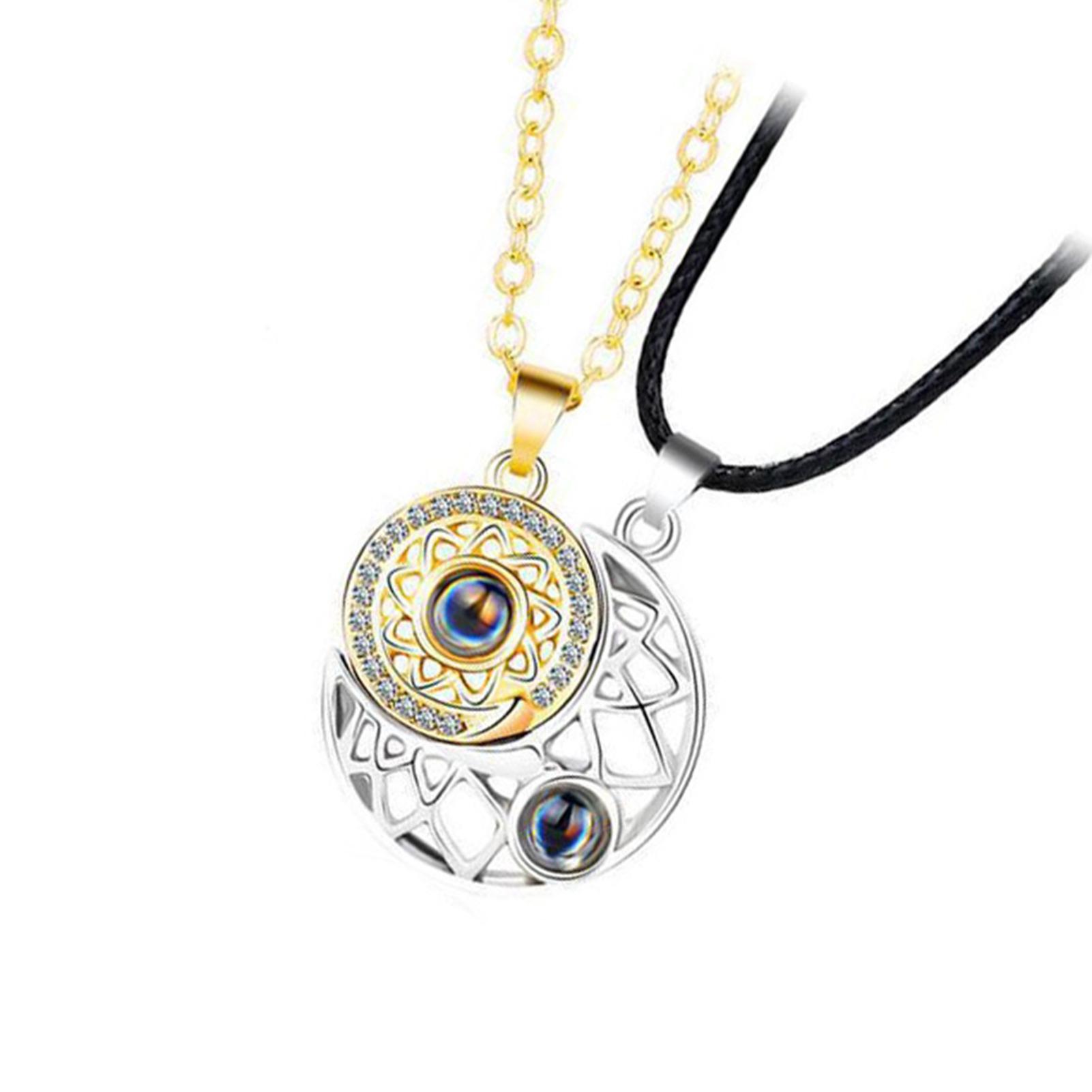 

Магнитное ожерелье для пары для него, ее ожерелье в форме Луны и Солнца, ожерелье для пары