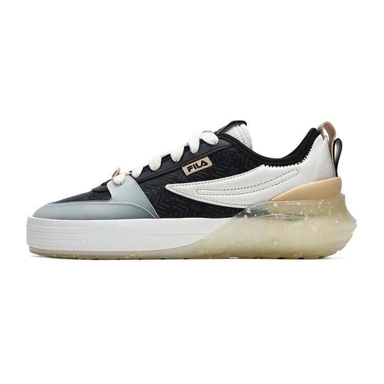 FILA Mix Fabric Top Layer Cowhide TPU Dragon Scale Low-Top Sneakers Women sneakers Black F12W313201FBC
