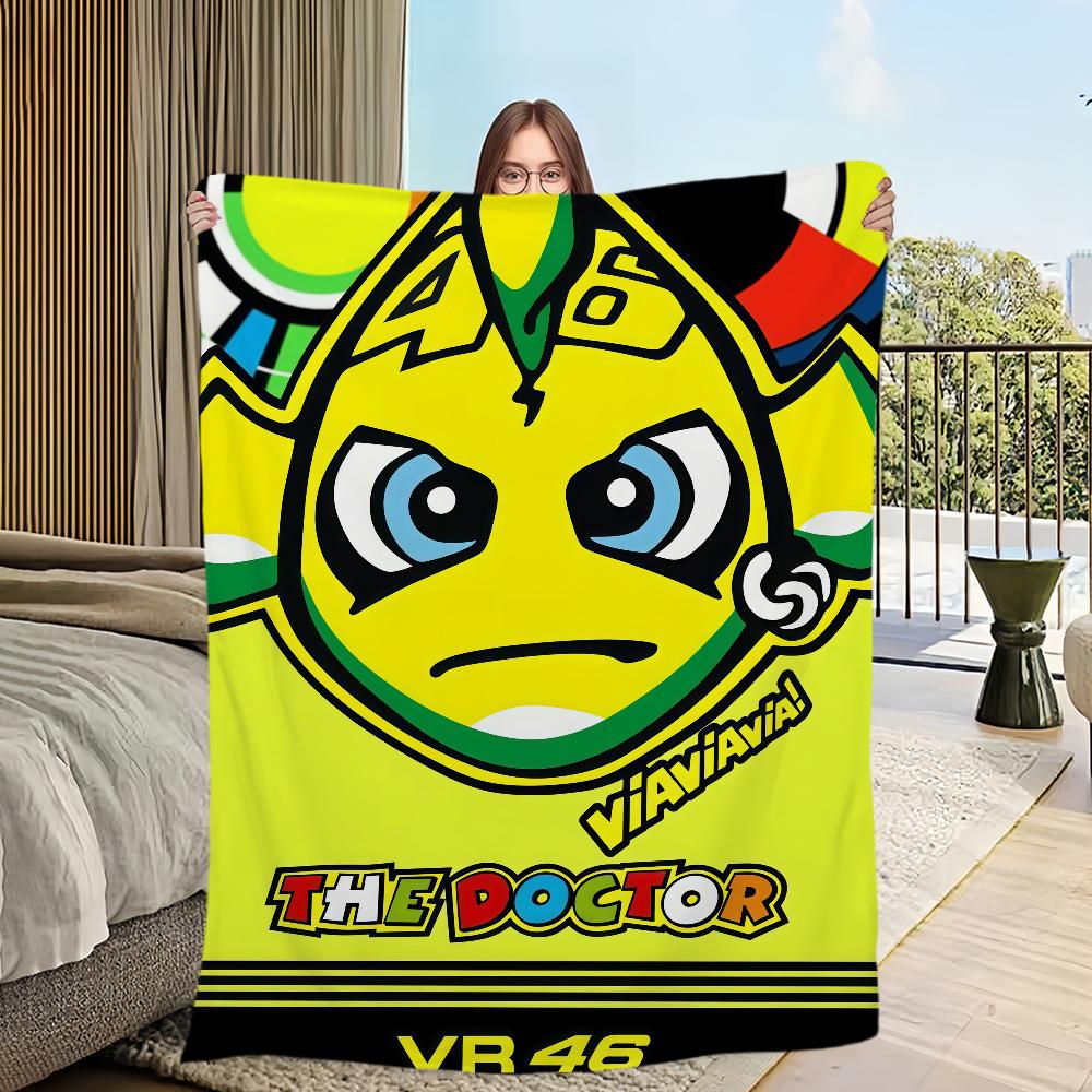 

Motorcyclist V-Valentino-ES R-Rossi-ES 46 Blanket For Sofa Room Microfiber Bedding Blanket office Travel Gift Home 50x60in