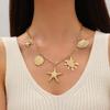 Böhmisches Muschel- & Seesternschmuck-Set: Perlenkette & Armband für Damen