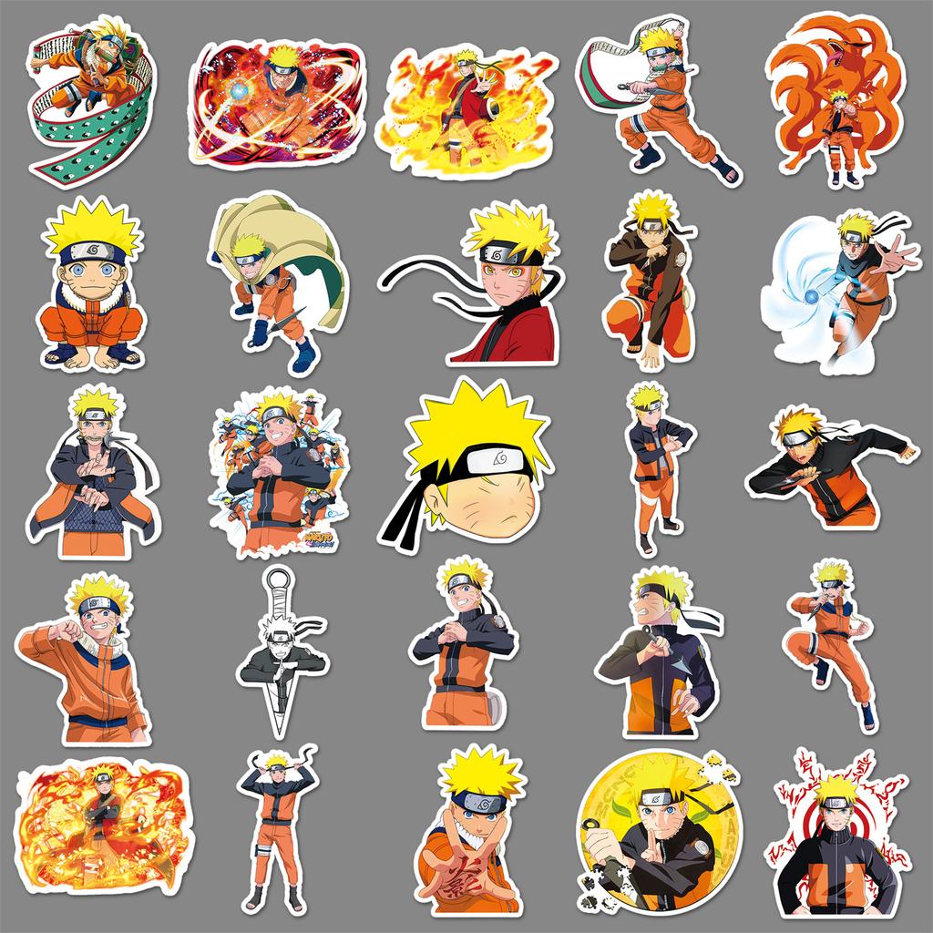 50 Vortex Naruto Graffiti Stickers Personalized Cartoon Japanese Cartoon Naruto Decorative Water Cup Skateboard Stickers