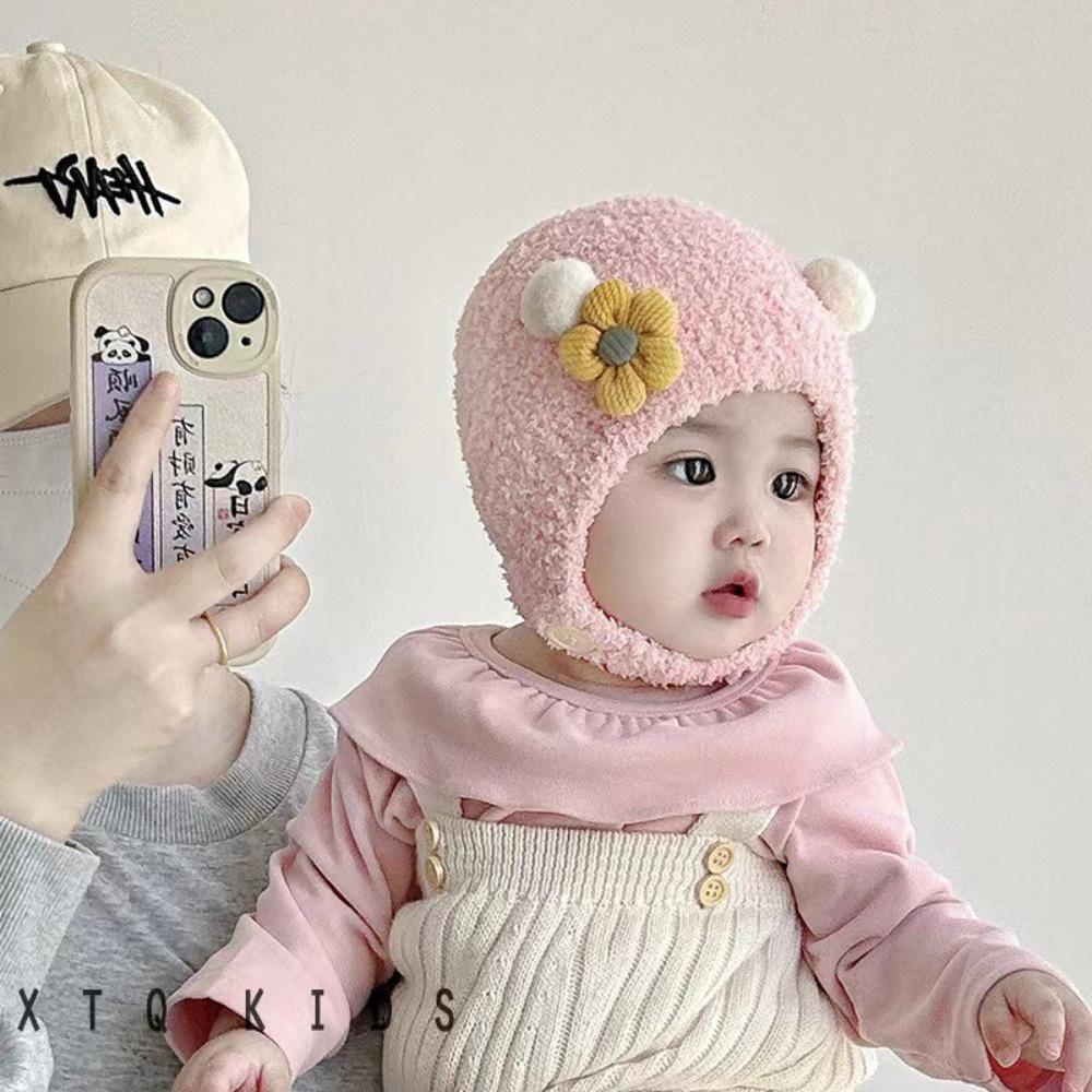 Thickened Warmer Cute Bear Ear Protection Cap New Warmer Beanie  Outdoor