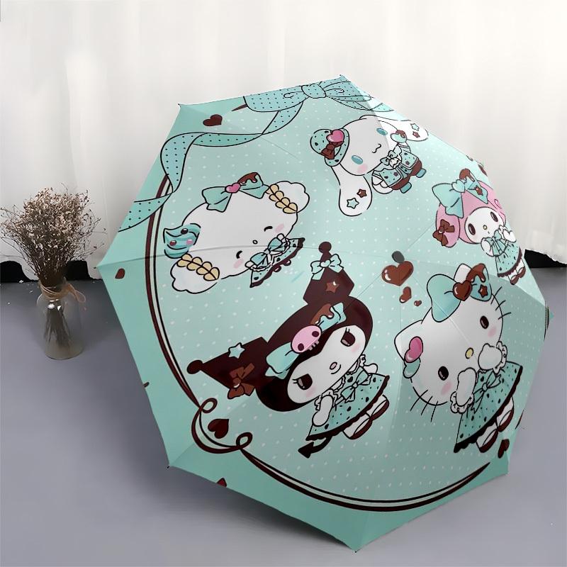 1pc Hello Kitty Pastel Collection Umbrella with Plastic Handle,Suitable for All Seasons Home Travel Outdoor UmbrellaSanlio342