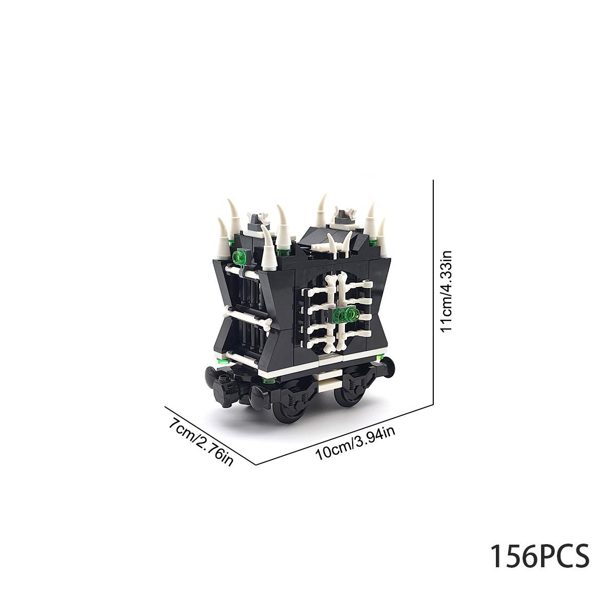 

Halloween train car traffic light splicing assembly scene decoration ornament building block toy