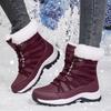 Large Size New Snow Boots for Women, Winter with Added Fleece, Thick Anti Slip Cotton Shoes, Outdoor Midsole Boots