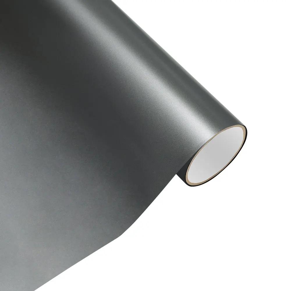 Pellicola per Car Wrapping Colore Grigio Carbone Metallizzato Opaco Pellicola Vinilica a Cambio Colore PET Adesivo Senza Bolle Wrapping Accessori Auto Decalcomanie Auto