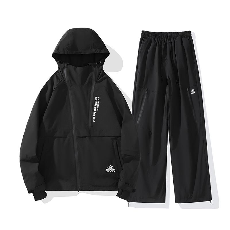 Waterproof Fleece-Lined Ski Suit: Warm Hooded Two-Piece Set for Men & Women