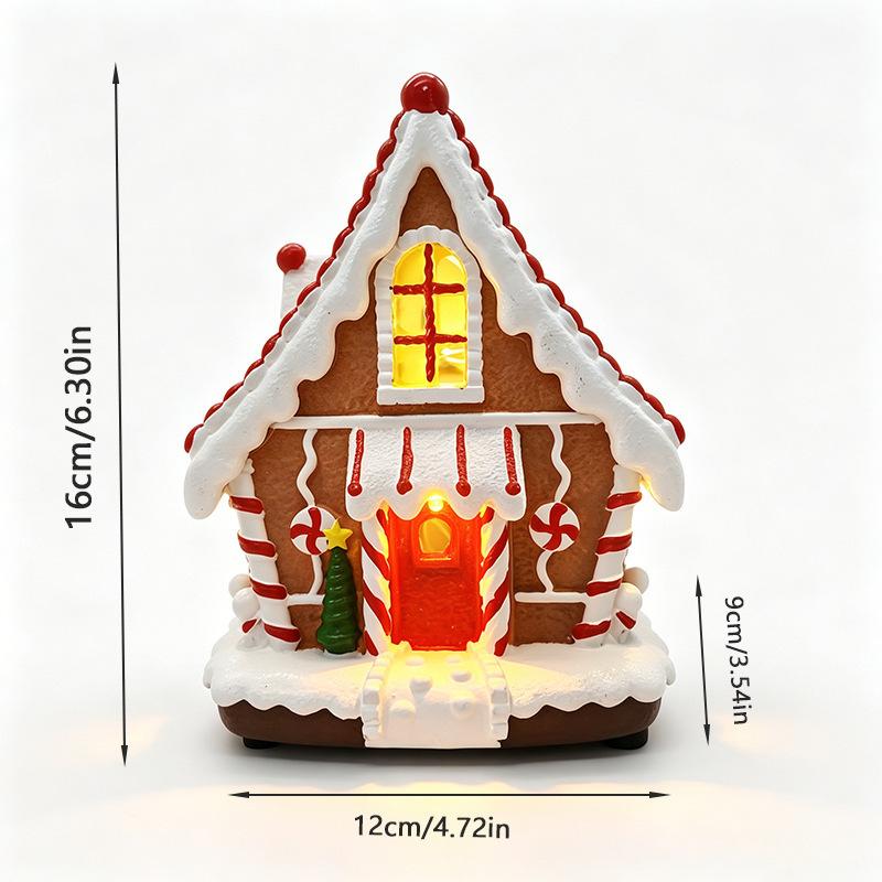 Christmas Gingerbread House Glowing Music LED Christmas Warm Light Candy House Window Desktop Decoration Christmas Gift