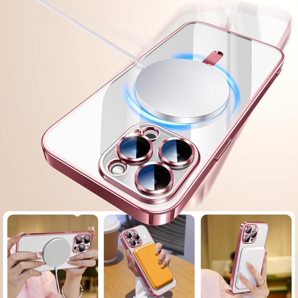 iPhone 12 Pro Case, Electro MagSafe, Pink + Screen Protector