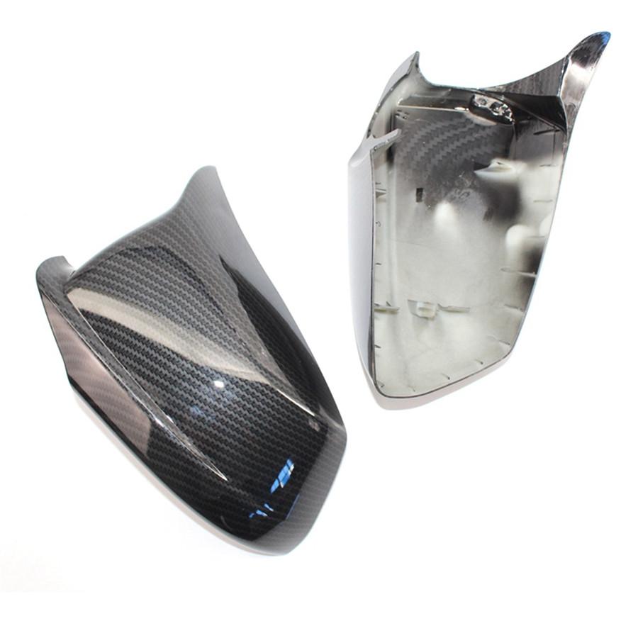 Carbon Fiber Look Door Side Wing Mirror Cover Cap For BMW 5 Series F10/F11/F18 Pre-LCI 2011-2013