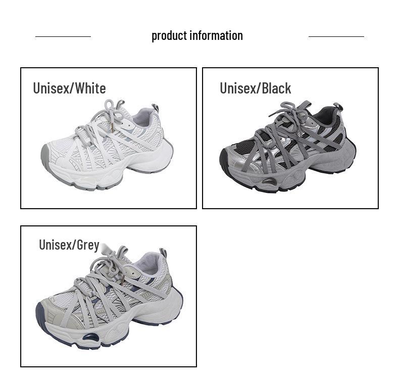 Trend 2025 Grube Podeszwy Paryskie Buty Dad: Oddychające Siatkowe Codzienne Buty do Biegania dla Par - Damskie Styl Letni/Jesienny