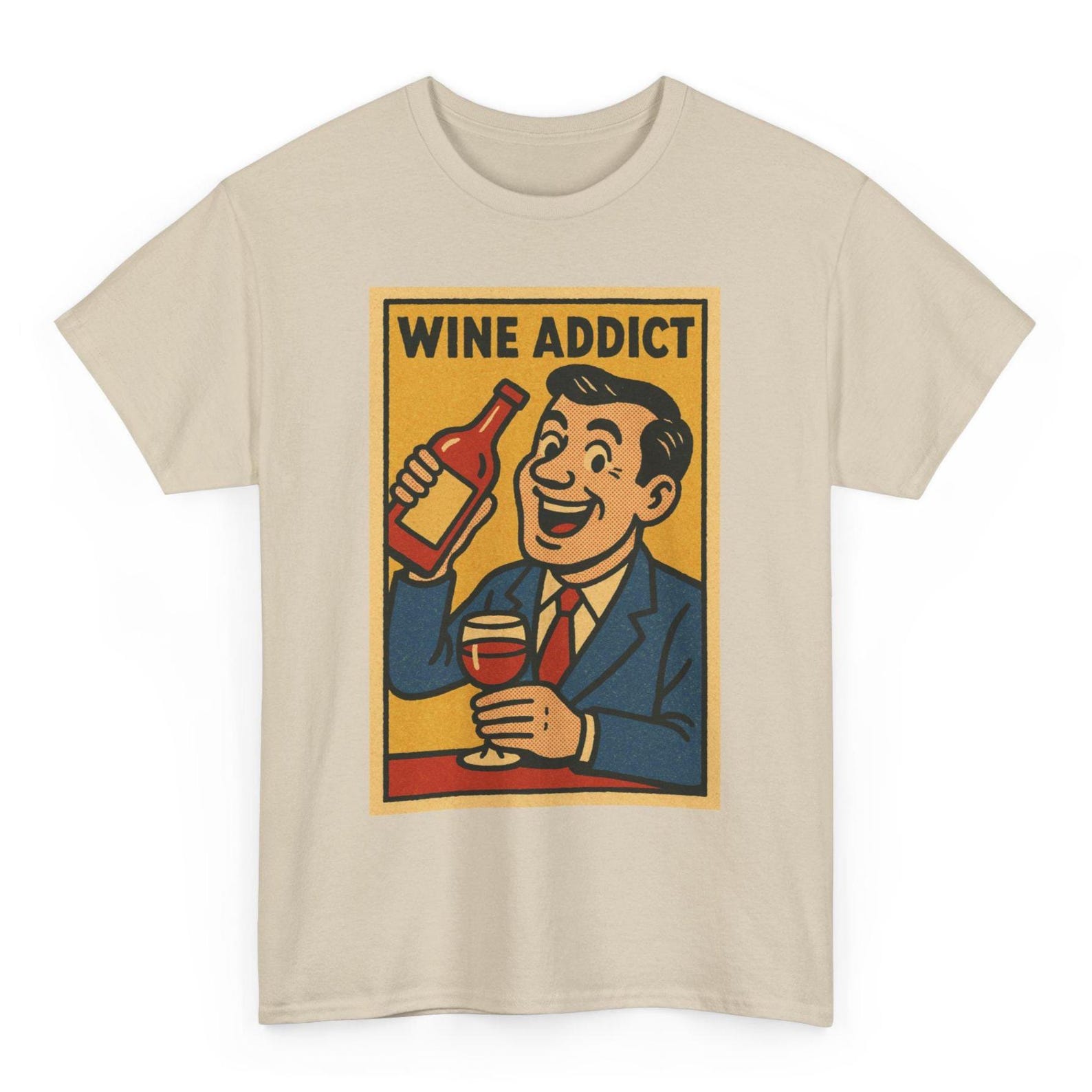 Wine Lover T-Shirt: Retro Comic Pop Art Graphic Tee L