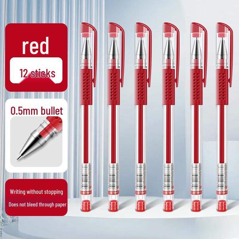 Deli Neutral Large Capacity 0.5mm Black & Red Ballpoint Pen for Students