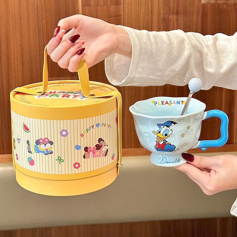 Genuine high-value children's water cup cute ceramic mug dormitory office coffee mug for girl's birthday gift