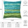Teal Blue Green Throw Pillow Covers 18x18 Set of 2 Watercolor Aqua Waves Decorative Pillow Covers Abstract Striped Outdoors Pillowcase Cushion Case