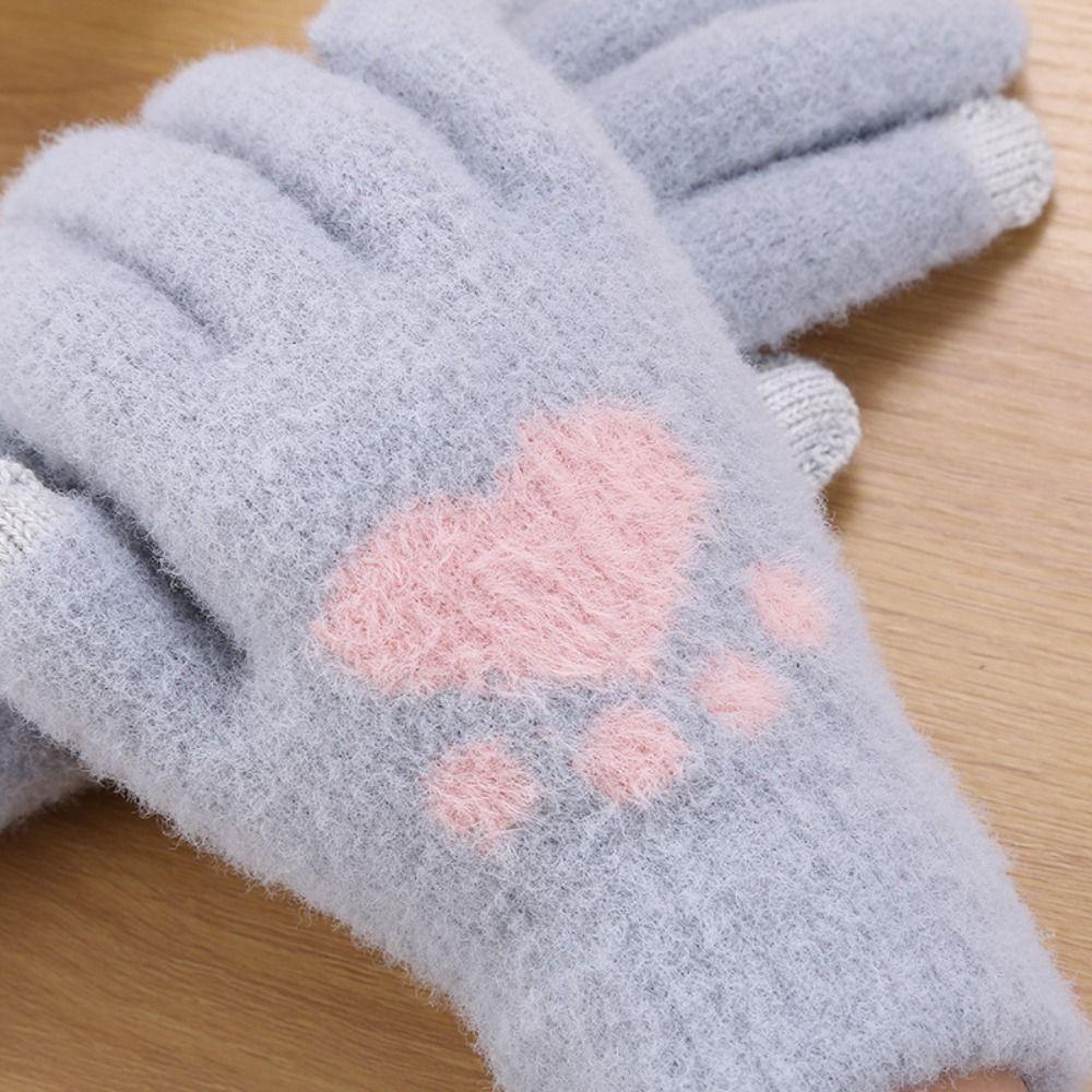Thicken Touchscreen Gloves Wool Outdoor Cycling Gloves Fashion Knitted Wool Mittens  Outdoors