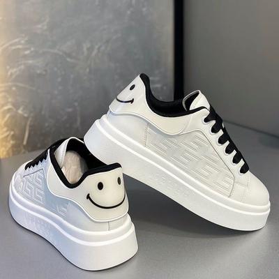 Herrenschuhe Herbst atmungsaktiv dicke Sohle Schuhe Herren erhöhend Trendschuhe Studenten vielseitige Sport- und Freizeitschuhe Herren weiße Schuhe