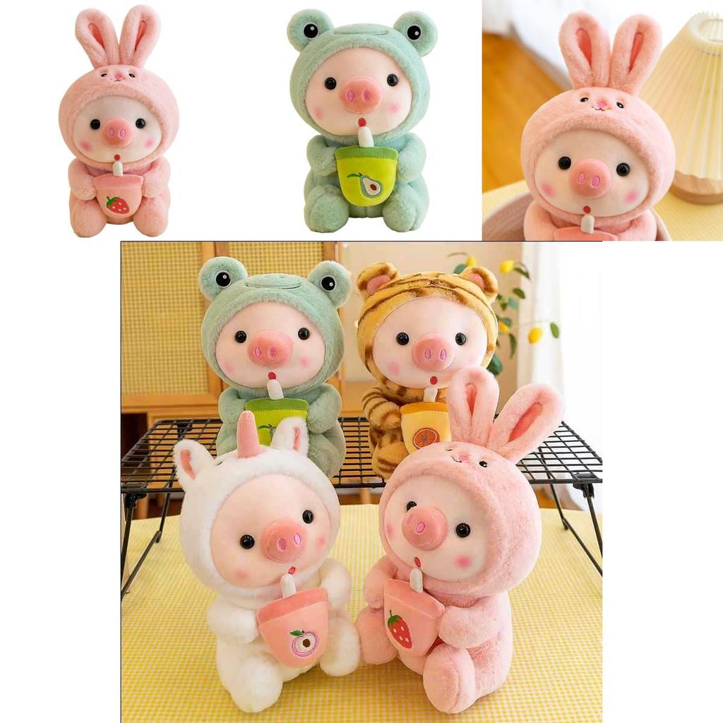 Lovely Tea Piggy Plush Toy-best Gift For Animal Lovers-furry Pig Doll For Kids And Adults