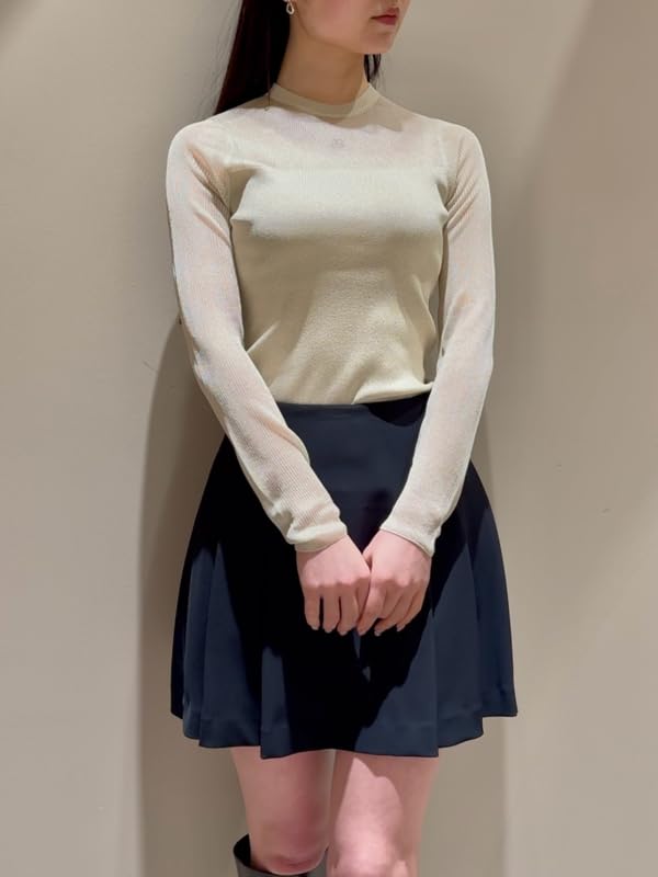 Snidel Lame Sheer Knit Pullover SWNT251091 IVR Women's