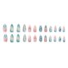 Three-dimensional metal sense irregular lines star light pearl gradual change blush nail art piece 24 pieces