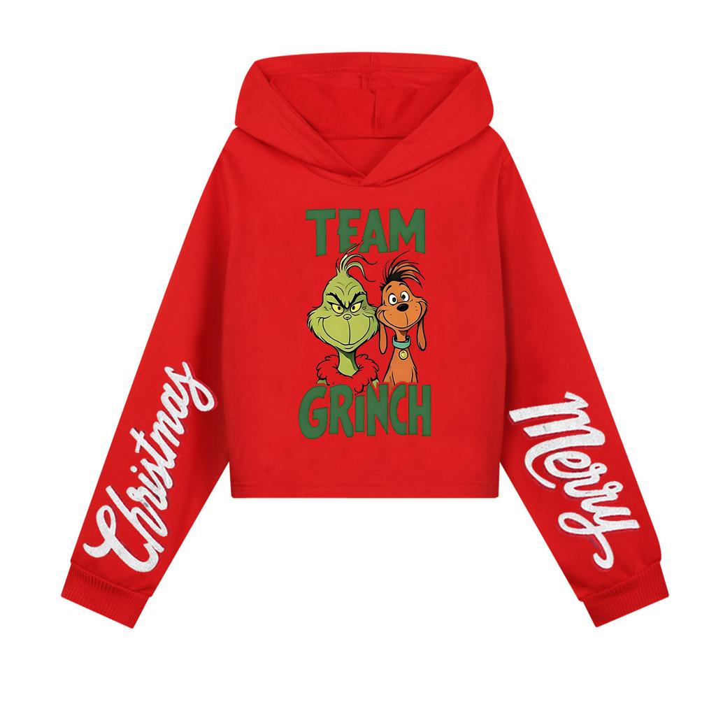 Kids' Casual Fashion Christmas Printed Long Sleeve Hooded Sweatshirt (No Drawstring)