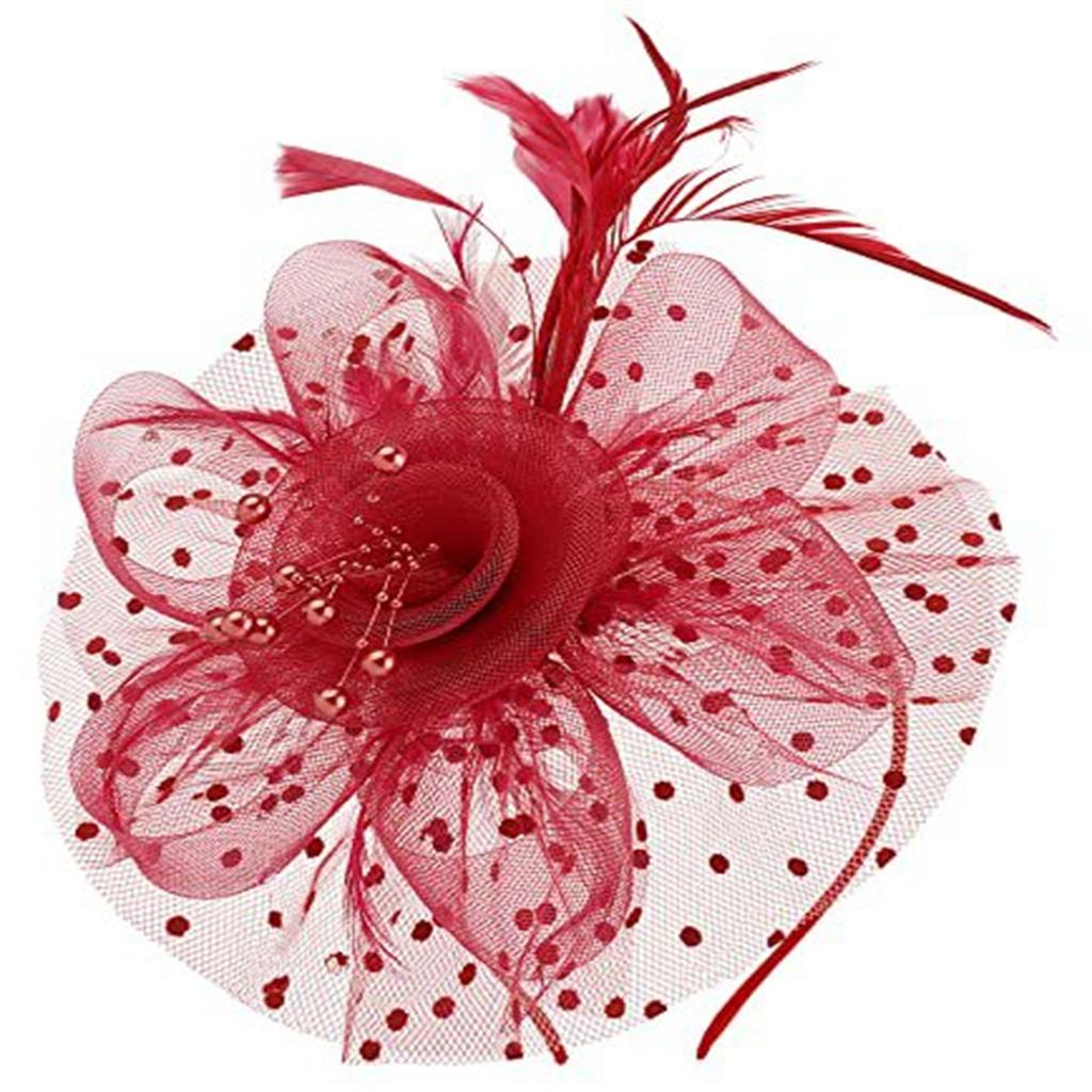 Feather Headpiece Women Mesh Hat Hair Band Headband Wedding Accessories Feather Headband Hat Party Hairpiece