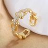 Elegant Zirconia Chain Link Ring for Women – Versatile, High-End Fashion Style