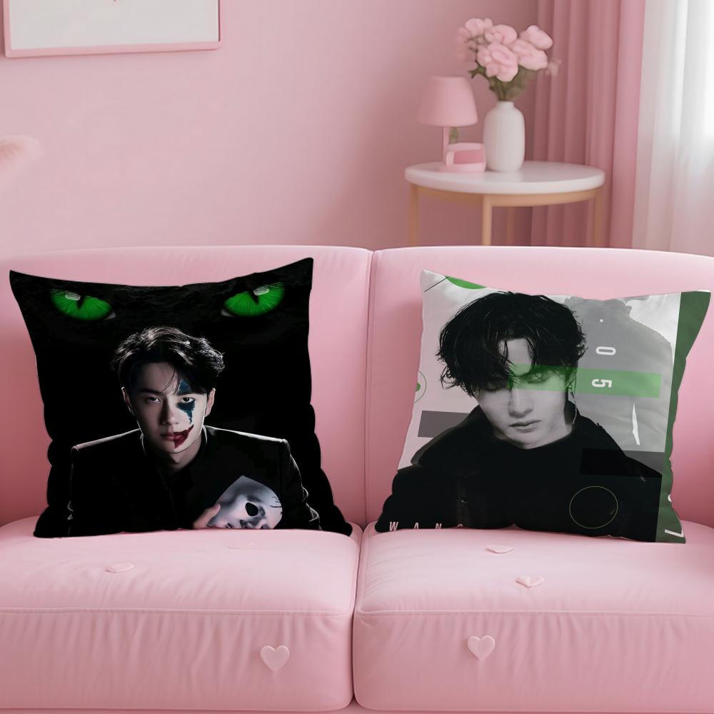 popular actor Wang Yibo Cushion Cover Soft & Easy-Wash Pillow Case – Versatile for Couch, Bed, Travel and Office