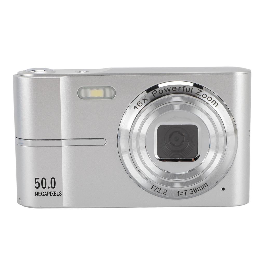 Digital Camera 50MP 1080P FHD Auto Focus 16x Zoom 2.4 Inch Screen Anti Shake Portable Compact Camera for Kids Students