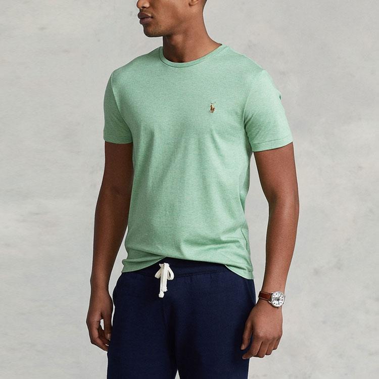 Polo Ralph Lauren Ss22 Solid Color Slim Fit Short Sleeve T-Shirt Men Tops Green RL14753-300