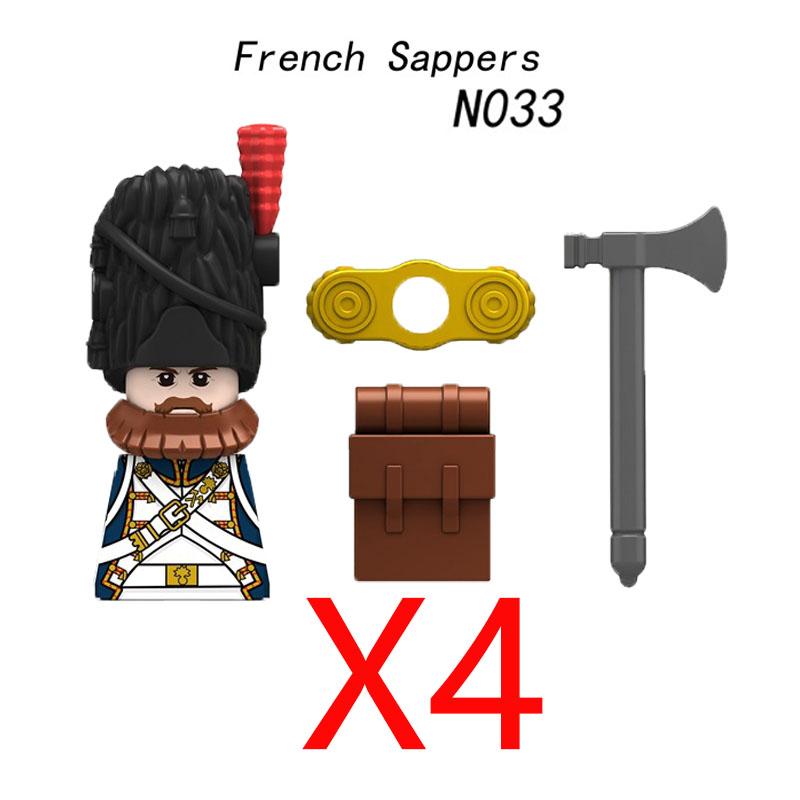 Military Medieval Building Blocks Napoleonic Wars Castle Knight Soldier Figures Weapons Guns British French Army Infantry MOC