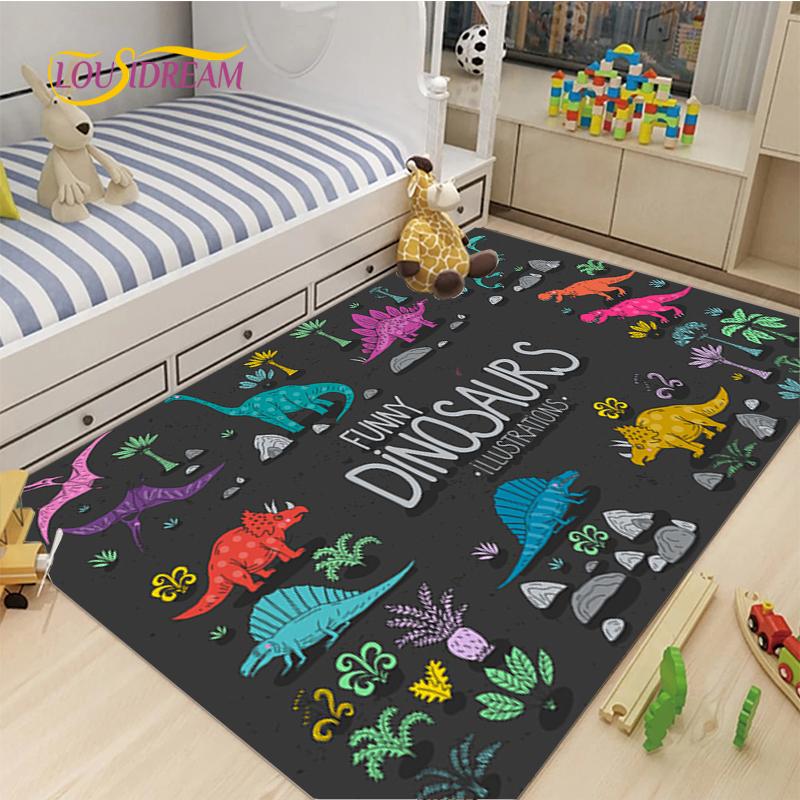 Cute Cartoon Dinosaur Carpet for Living Room Bedroom Rugs Kitchen Kids Door Unslip Floor Mat Birthday gift photography props Rug
