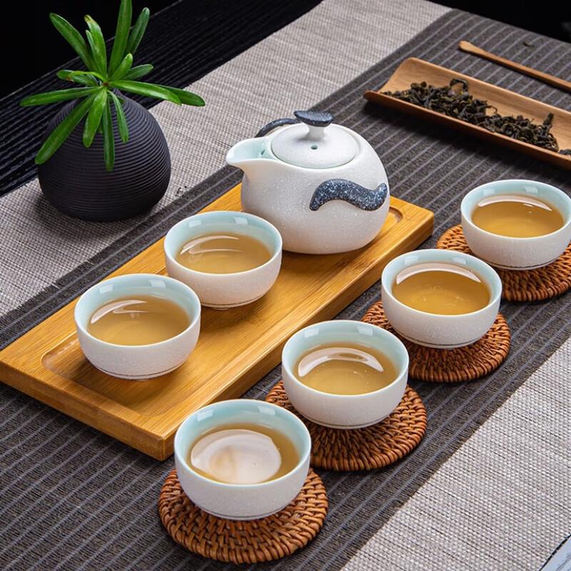 Tuopai Chinese Ceramic Gongfu Tea Set - 1 Pot, 6 Cups