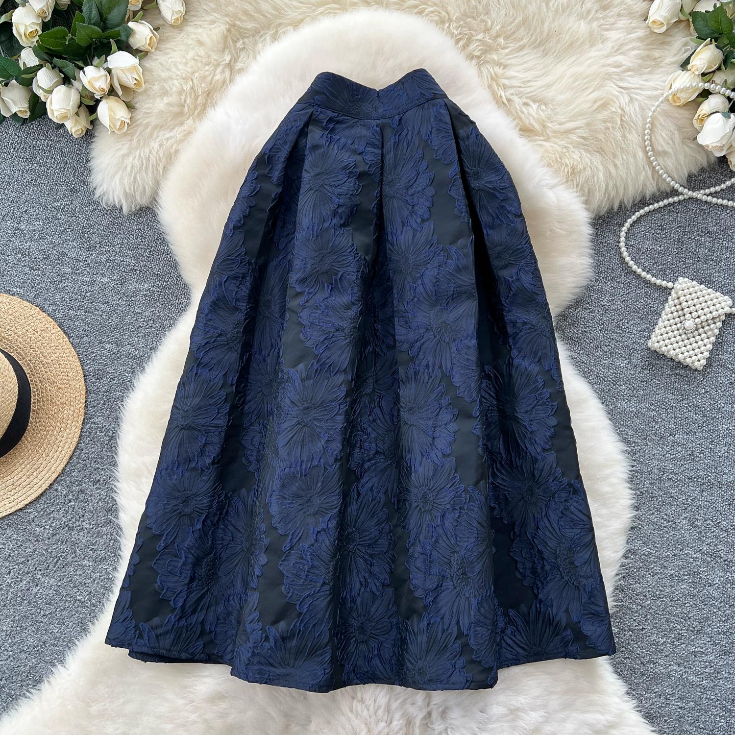 

Винтажные юбки в стиле суда, женские цветочные принты, весенняя элегантная макси-юбка А-силуэта с высокой талией, женская юбка Faldas Ajustadas Dropship One Size красный