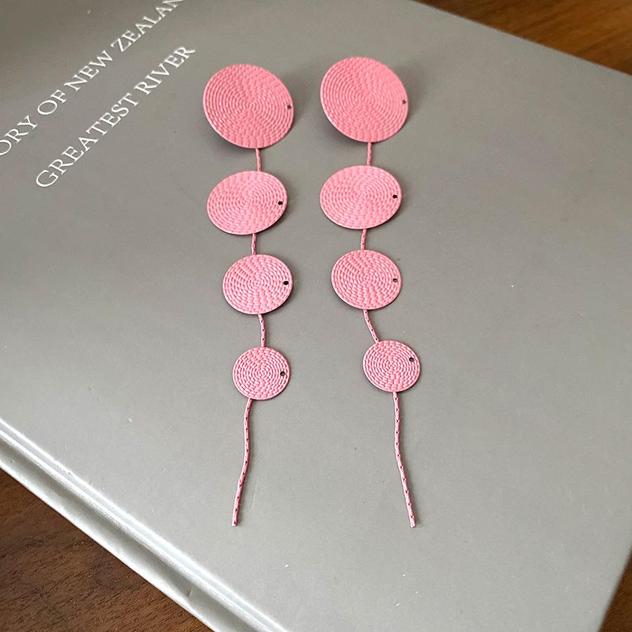 

Silver needle retro gold disc fringed earrings niche high sense light luxury temperament earrings fashion versatile earrings women