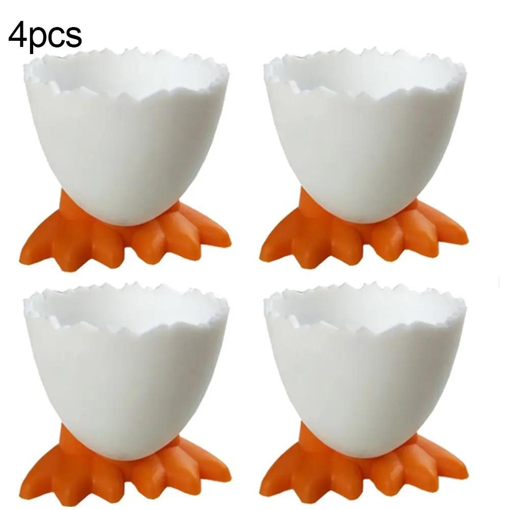 1/2/4PCS Chicken high footed egg tray cup Plastic egg tray Cute and creative breakfast egg cup holder Kitchen supplies