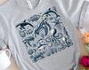 Ocean Sea Life Graphic Tee: Whales, Turtles, Octopus Print