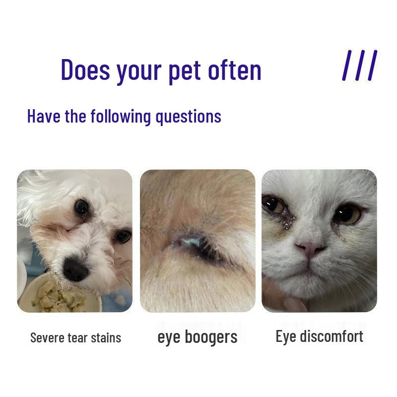 Pudr na odstraňování slzných skvrn pro kočky a psy - Čištění očí a odstraňování zaschlých hlenů pro bišonka, pomeraniana a další