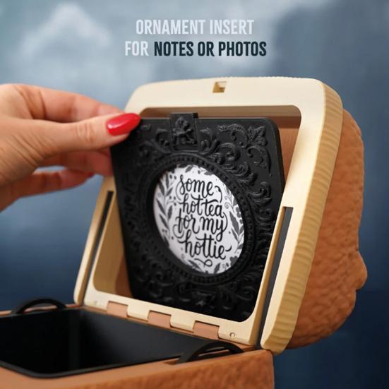 Square Bear Storage Box with Lid 3D Printed Decorative Jewelry Candy Trinkets Small Keepsakes Container Home Office Desk Decoration