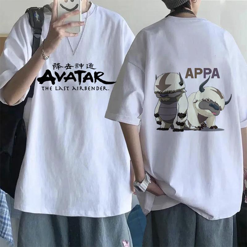 Mode Mange T-Shirt Avatar Der Letzte Luftbändiger Y2k Shirt Streetwear Appa Yip Lässiges T-Shirt Hip Hop Harajuku T-Shirts Oberteile Kleidung