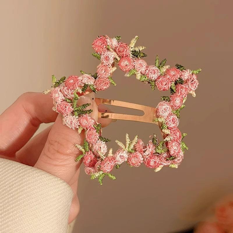 New Pink Flower Star Heart Gemotric Hair Clip For Women Girls Sweet Hair Ornament Hairpin Hair Claw Fashion Hair Accessories