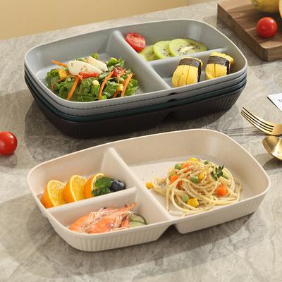 1Pc Divided Dish Diet Reusable Dinner Plate Kitchen Dinnerware Portion Plates For Adults 3 Compartments Microwave Safe
